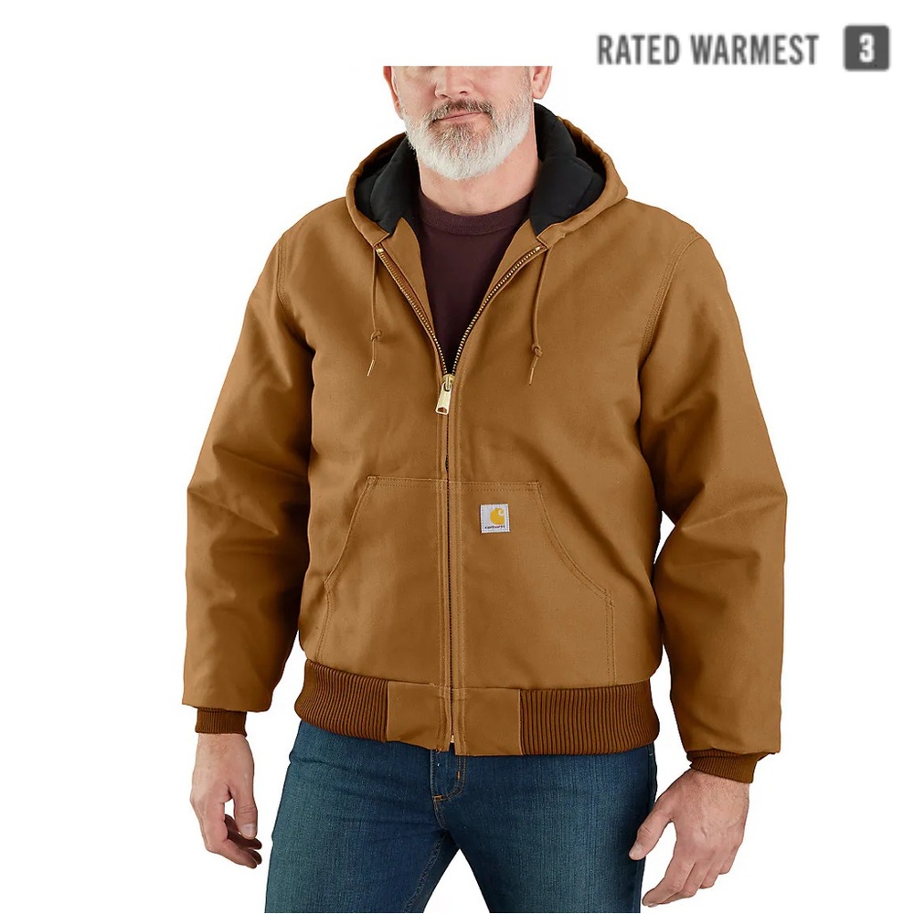 Carhartt Brown Performance Jacket with Thermal Hood